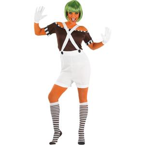 fun shack Womens Chocolate Factory Costume, Chocolate Costume Adult, Book Character Halloween Costumes for Women (Small, White)
