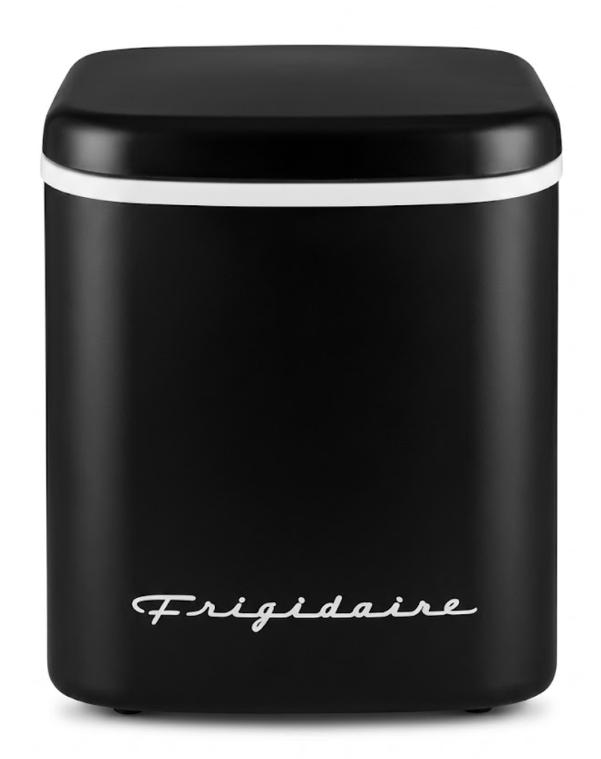 Frigidaire Countertop Portable, Bullet Ice Maker Machine (Black Stainless Steel)