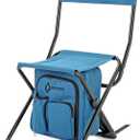 Arrowhead Outdoor Multi-Function 3-in-1 Compact Camp Chair: Backpack, Stool & Insulated Cooler, w/Bottle Holder & Storage Bag, External Pockets, Backrest, Fishing, Hiking, Heavy-Duty, USA-Based (Ocean Blue)