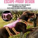 Escape Proof Dog Harness,Lightweight Full Body Harness for Walking Running Traning Hiking, Adjustable No Pull Pink Dog Harness with Lift Handle and 3 Leash Clip for Medium Large Dogs,Pink