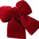 Christmas Decorations Christmas Bows 7.8 * 7.8 Inches Red Velvet Christmas Tree Topper Decor for Indoor and Outdoor Parties, Flower Garlands, Doors, Stairs, handrails, etc