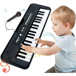 37 Keys Piano for Kids Age 3-6, Kids Piano Keyboard with Microphone Portable Beginners Musical Piano Learning Educational Christmas Birthday Gift Toys for 3 4 5 6 Years Old Girls Boys (Black)