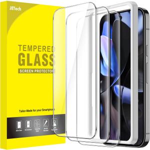 JETech Screen Protector for Google Pixel 10/10 Pro / 9/9 Pro, Tempered Glass Film with Easy Installation Tool, Fingerprint Compatible, HD Clear, 3-Pack