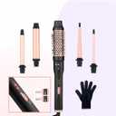 Curling Iron Wand, Multiple Combination Sets，Fast Heating Hair Wand Curler in All Hair Type ((Set 3) 5 in 1)
