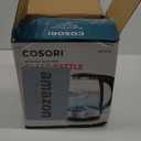 Cosori Electric Kettle, No Plastic Filter & Spout, 1.8Qt Tea Kettle & Hot Water Boiler For Coffee & Tea, Water Heater & Teapot, Automatic Shut Off, Borosilicate glass, Black, 1500W