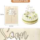 Soon to Be Mr & Mrs Wedding Cake Topper - Wooden Bride Shower Cake Decoration for Bride and Groom, Just Married, Wedding/Engagement Party Supplies