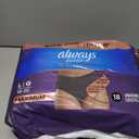 Always Discreet Boutique Incontinence and Postpartum Underwear for Women, Maximum Protection, Large, Black, 18 Count