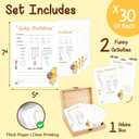 WOODAMORE Baby Prediction Cards Box - 30 Double-Sided Winnie Well Wishes Card, Guess The Due Date Classic Pooh Baby Shower Games for Gender Reveal Party Decorations