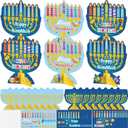 Cinrobiye 24 Set Hanukkah Crafts DIY Menorah Arts and Crafts Bulk Jewish Menorah 3D Scene Kit Gifts for Holiday Home School Activities Game Prizes Rewards Chanukah Party Favors Decoration Supplies