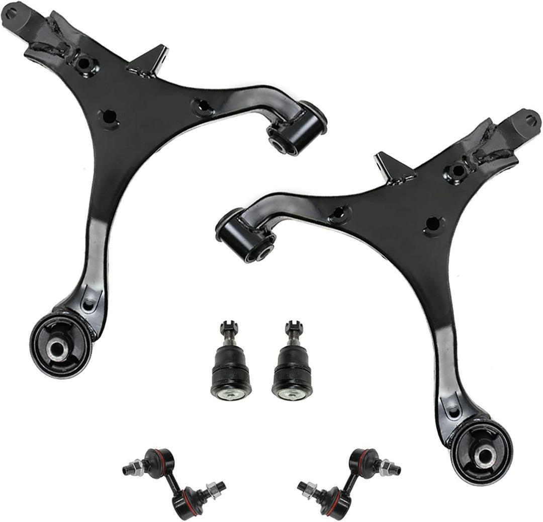 TRQ Front Suspension Kit Ball Joint Control Arm Sway Bar Stabilizer Link Compatible with 2002-2006 Honda CR-V