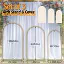 Arch Backdrop Stand and Cover Set (7.2ft,6.6ft,6ft) Metal Arch Frame Stand Gold, Wedding Birthday Party Baby Shower Graduation (Beige, 7.2Ft+6.6Ft+6Ft)