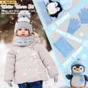 Boys Winter Hat and Gloves Scarf Set for Girls, Kids Knit Beanie Neck Mitten Cap Snow Accessories for Toddler Gifts