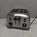 Cuisinart 4 Slice Compact Stainless Steel Toaster with Extra-Wide Slots for Bread, French Toast, Bagels & Pastries, Defrost & Reheat Functions, CPT-180P1, Brushed Stainless, Removable Crumb Tray