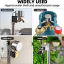 Water Faucet Spigot Lock Outdoor, Stainless Steel Hose Bib Lock (with Padlock), Hose Spigot Gate Valve Lockout, Prevent Water Theft, Spigot for Protection
