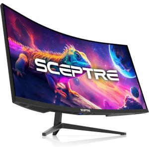 Sceptre 34-Inch Curved Ultrawide WQHD Monitor, 3440 x 1440, R1500, Up to 180Hz/165Hz, DisplayPort x2, 100% sRGB, 1ms, Built-in Speakers, Black (C345B-QUT168 Series)