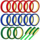 18 Rolls Bag Sealing Tape 12Mm Assorted Color Bag Sealing Tape 30m PET Material for Stainless Steel Sealing Machine for Home Supermarket Classroom Meat Labeling Red Blue Green (6Red 6Blue 6Green)