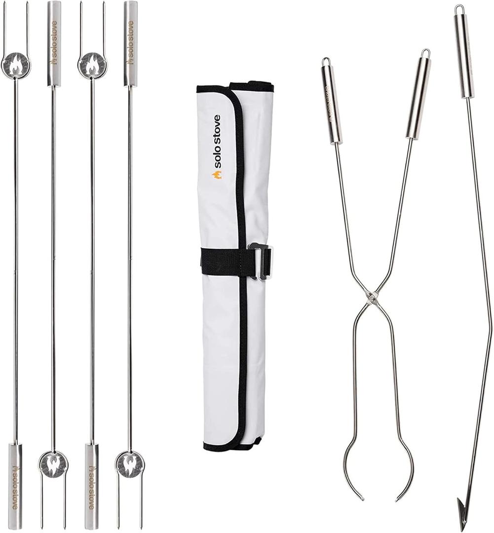 Solo Stove Roasting Sticks and Fire Pit Poker - Firewood Accessories for Outdoor and RV Fire Pits (Sticks & Tools Bundle)