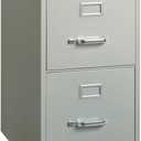 Lorell 2-Drawer Vertical File with Lock, 15 by 25 by 28-3/8-Inch, Light Gray
