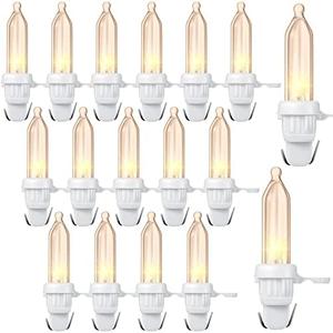 60 Pcs Christmas LED Replacement Bulb Mini Wide Angle LED Xmas Bulb Tree Light Outdoor String Light Replacement for Christmas Garden Tree Party Decor(White Base with Warm White Bulb)