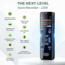 AI Digital Voice Recorder 128GB: AI Transcribe & Summarize Voice Activated Recorder with Playback | OTG - Portable Tape Recorder for Meeting & Lectures