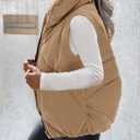 MEROKEETY Womens 2025 Puffer Vest Sleeveless Zip Up Quilted Coat Stand Collar Gilet Jacket With Pockets (Small, Khaki)