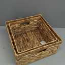 Large Wicker Basket Set of 2 Woven Baskets for Shelves Gift Baskets Empty Wicker Storage Organizing with Built-in Handles 2-Pack Nesting Woven Basket 11.8*11.8*7.1INCH
