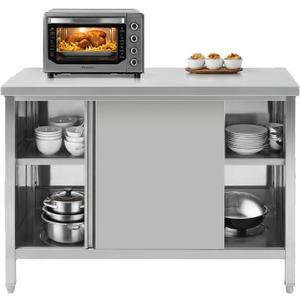 Hally Stainless Steel Cabinet 30"x48" Commercial Heavy Duty Prep Workbench