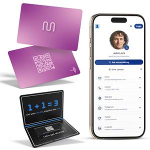 Card - Digital Business Card - Tap to Share - AI Assistant - Networking Card Powered by AI - Connect with People - Tap the NFC or Scan the QR - Compatible with iPhone & Android
