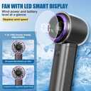 2 x Portable Handheld Turbo Fan, 1-100 Speed Hand Fan with Air Turbo Tech and Digital Display, 13000 RPM Rechargeable for Outdoor Activities,Travel,Working (Grey)