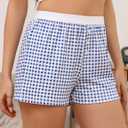 Boxer Shorts for Women Summer Lightweight Pajama Sleep Shorts Y2k Cute Micro Mini Pj Bottoms  (Blue, M)