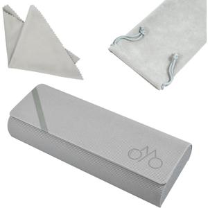 Glasses Case hard shell,3-in-1 Travel Sunglasses Case & Eyeglass Case with Cleaning Cloth & Storage Pouch (Beige)