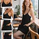 Cutecrop 2 Pack Women's Summer Sleeveless Mini Dresses Spaghetti Straps Athletic Tennis Romper Dresses Workout Short Outfits (XL)