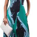 Women's Elegant Open Back Dress Women Sexy V-Neck Wedding Party Dress Fashion Cocktail Dress (Green-103)