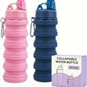 Collapsible Water Bottles Travel water bottle Sports Portable Sport Water Bottle Reusable Water Bottles comes with mountaineering Buckle 500ml silicone Water-proof camping water bottle