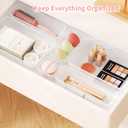 25 PCS Plastic Drawer Organizer Set, 4-size Clear Bathroom and Vanity Desk Drawer Organizer Trays, Non-Slip Versatile Storage Bins for Makeup Jewelry Office Kitchen Gadgets