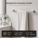 Industrial 24 Inch Towel Bar, Wall Mount Holder, Polished Chrome