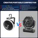 MORECORE Portable Camping Fan with LED Lantern, 24HRS Running 8inch Rechargeable Tent Fan, Powerful 3-Speed 180 Rotate with Hook, Quiet for Outdoor RV Travel Fishing Hurricane Emergency Power Outage