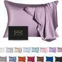 Mulberry Silk Pillowcase for Hair and Skin,Cooling Silk Pillow Case with Hidden Zipper,Allergen Proof Dual Sides Soft Breathable Smooth Silk Pillow Cover for Women (Pink Purple,Standard)