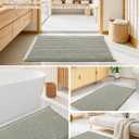 Smiry Waffle Bath Mat 72x24, Extra Soft Absorbent Bathroom Rugs, Non Slip Machine Washable Quick Dry Bath Rugs for Bathroom Floor, Tub, Shower, Home Decor Accessories, Green & Cream