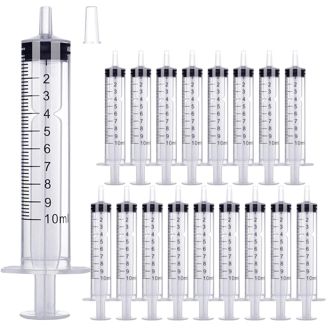 100 Pack - 10ml/cc Luer Lock Plastic Syringe