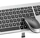 seenda Wireless Keyboard and Mouse Combo Full Size Slim Thin Wireless Keyboard Mouse with On/Off Switch on Both Keyboard and Mouse  (Black and Silver)