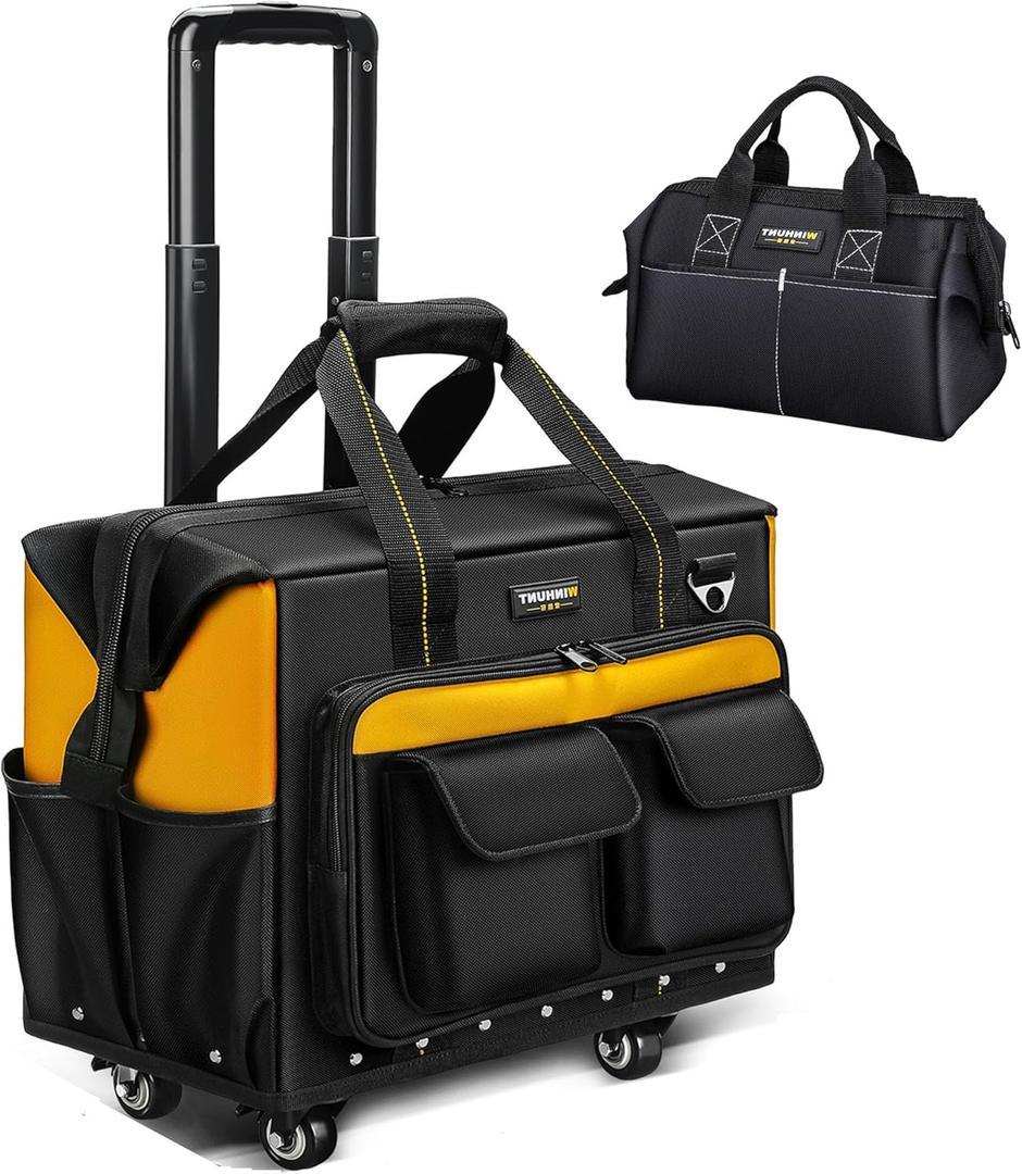 Roller Tool Bag with Four Spinner Wheels, Portable Large Rolling Tool Bag with Swivel Caster Wheels, Steel Plate Base, Waterproof Roller Tool Bag with Four Spinner Wheels, Portable Large Rolling Tool Bag with Swivel Caster Wheels, Steel Plate Base, Waterproof