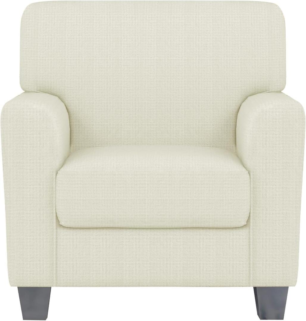 ZNSAYOTX 2 Piece Chair Covers for Living Room with Arms Anti Slip Super Stretch Arm Chair Slipcovers Sofa Armchair Slipcover Machine Washable Furniture Protector (Light Beige, Chair) (Small)