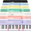The ONE Smart Keyboard COLOR 61 Lighted Keys Piano Keyboard, Electric Piano for Beginners with 256 Tones, 64 Polyphony, Built-in LED Lights & Apps, Supports USB MIDI/Headphones (White)
