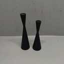 Vixdonos Metal Candle Holders Taper Candlestick Holders Set of 2 Table Decorative Candle Stand for Wedding, Dinning, Party,Home Decor (Matte Black)