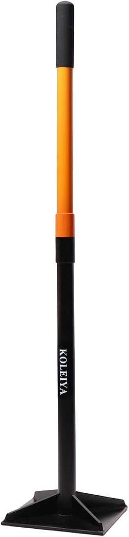 KOLEIYA 48 Inch Steel Hand Tamper Tool, 8x8 Inch Heavy Duty Ground Tamper and Soil Compactor for Landscaping, Yard, Garden, Pavers - Manual Tamping Tool for Dirt Leveling, Soil Compaction