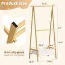 Kid Dress Up Rack - Clothing Rack with Storage Box, Dress Up Storage, Small Foldable Bamboo Garment Stand with Hanging Rods, Dress Up Holder