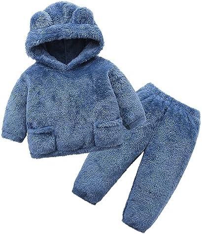 Hikido Fluffy Snug Pants Sets Outfit 18-24 M Toddler Cute Fall Winter Pullover Clothes