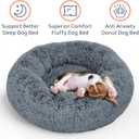 Donut Dog Bed - Premium Comfort for Anxiety Relief - Fluffy & Calming Design with Ultra-Plush Support | Cozy Round Dog Bed with Super Soft Circle Style (Dark Grey, Large)