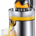 Reemix Electric Citrus Juicer - Orange, Lemon, Grapefruit Juicer with Stainless Steel Body & Transparent Juice Collector, Easy to Use for Fresh Squeezed Juice at Home